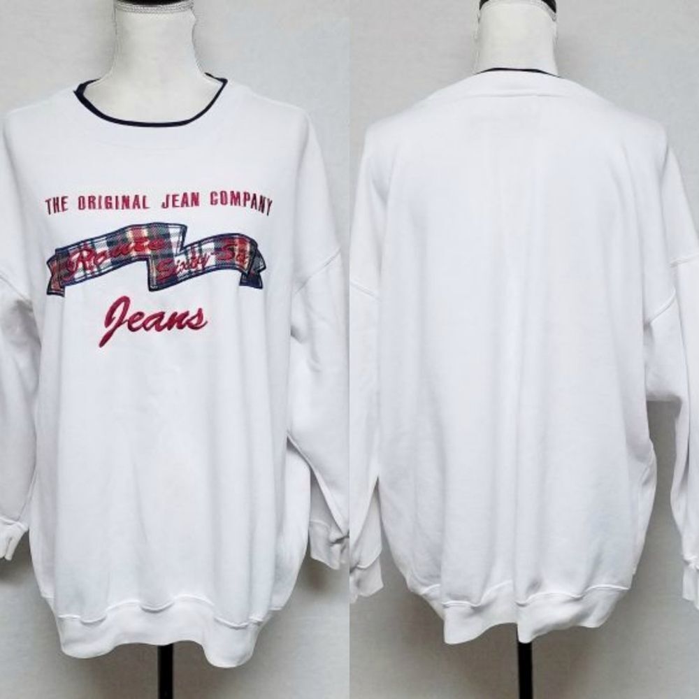 VINTAGE 1990s Route 66 The Original Jean Company Embroidered Crewneck Sweatshirt